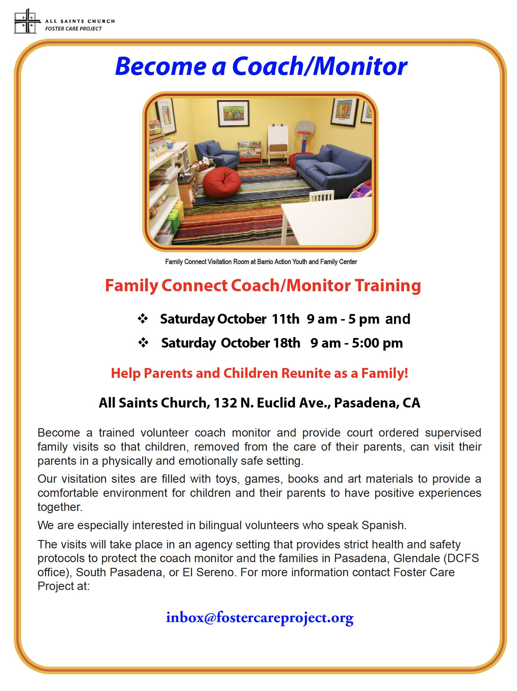 Family Connect training flyer